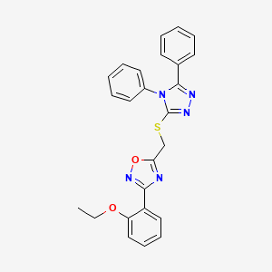 5-{[(4,5-diphenyl-4H-1,2,4-triazol-3-yl)sulfanyl]methyl}-3-(2-ethoxyphenyl)-1,2,4-oxadiazole