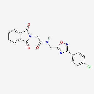 molecular formula C19H13ClN4O4 B11394559 N-{[3-(4-chlorophenyl)-1,2,4-oxadiazol-5-yl]methyl}-2-(1,3-dioxo-1,3-dihydro-2H-isoindol-2-yl)acetamide 