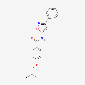 molecular formula C20H20N2O3 B11394565 4-(2-methylpropoxy)-N-(3-phenyl-1,2-oxazol-5-yl)benzamide 