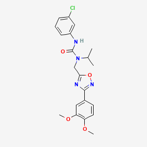 molecular formula C21H23ClN4O4 B11394567 3-(3-Chlorophenyl)-1-{[3-(3,4-dimethoxyphenyl)-1,2,4-oxadiazol-5-yl]methyl}-1-propan-2-ylurea 