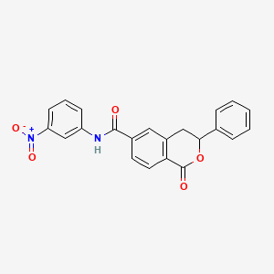 N-(3-nitrophenyl)-1-oxo-3-phenyl-3,4-dihydro-1H-isochromene-6-carboxamide