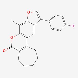 molecular formula C23H19FO3 B11394583 11-(4-fluorophenyl)-8-methyl-2,3,4,5-tetrahydrocyclohepta[c]furo[3,2-g]chromen-6(1H)-one 