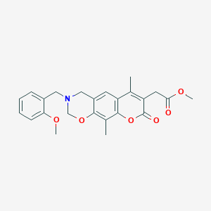 methyl [3-(2-methoxybenzyl)-6,10-dimethyl-8-oxo-3,4-dihydro-2H,8H-chromeno[6,7-e][1,3]oxazin-7-yl]acetate