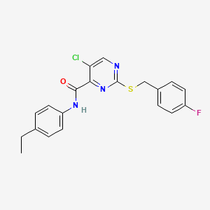 molecular formula C20H17ClFN3OS B11394593 5-chloro-N-(4-ethylphenyl)-2-[(4-fluorobenzyl)sulfanyl]pyrimidine-4-carboxamide 