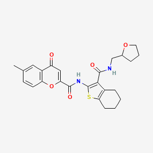 6-methyl-4-oxo-N-{3-[(tetrahydrofuran-2-ylmethyl)carbamoyl]-4,5,6,7-tetrahydro-1-benzothiophen-2-yl}-4H-chromene-2-carboxamide