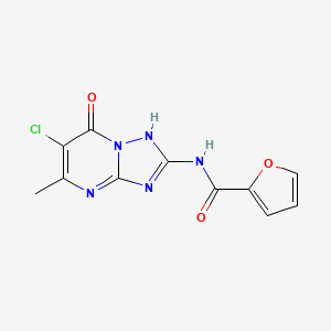 molecular formula C11H8ClN5O3 B11394614 N-(6-chloro-7-hydroxy-5-methyl[1,2,4]triazolo[1,5-a]pyrimidin-2-yl)furan-2-carboxamide 