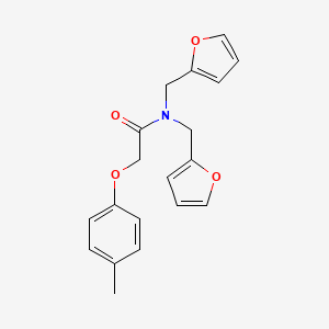 molecular formula C19H19NO4 B11394621 N,N-bis(2-furylmethyl)-2-(4-methylphenoxy)acetamide 