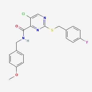 5-chloro-2-[(4-fluorobenzyl)sulfanyl]-N-(4-methoxybenzyl)pyrimidine-4-carboxamide