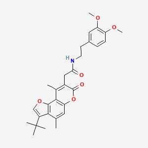 molecular formula C29H33NO6 B11394660 2-(3-tert-butyl-4,9-dimethyl-7-oxo-7H-furo[2,3-f]chromen-8-yl)-N-[2-(3,4-dimethoxyphenyl)ethyl]acetamide 