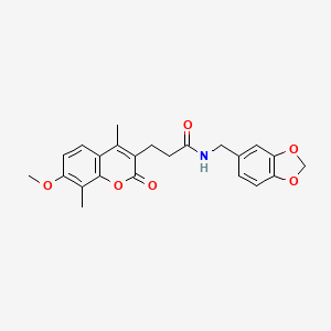 N-(1,3-benzodioxol-5-ylmethyl)-3-(7-methoxy-4,8-dimethyl-2-oxo-2H-chromen-3-yl)propanamide