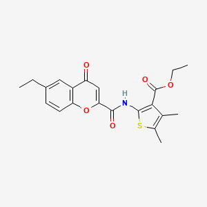 molecular formula C21H21NO5S B11394665 ethyl 2-{[(6-ethyl-4-oxo-4H-chromen-2-yl)carbonyl]amino}-4,5-dimethylthiophene-3-carboxylate 