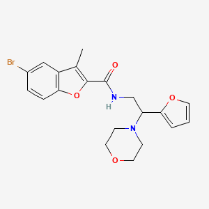 molecular formula C20H21BrN2O4 B11394673 5-bromo-N-[2-(furan-2-yl)-2-(morpholin-4-yl)ethyl]-3-methyl-1-benzofuran-2-carboxamide 