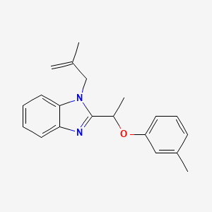 molecular formula C20H22N2O B11394679 2-[1-(3-methylphenoxy)ethyl]-1-(2-methylprop-2-en-1-yl)-1H-benzimidazole 