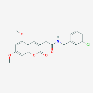 N-(3-chlorobenzyl)-2-(5,7-dimethoxy-4-methyl-2-oxo-2H-chromen-3-yl)acetamide