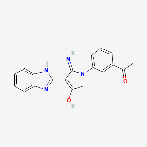 molecular formula C19H16N4O2 B11394707 1-(3-Acetylphenyl)-5-amino-4-(1H-1,3-benzodiazol-2-YL)-2,3-dihydro-1H-pyrrol-3-one 