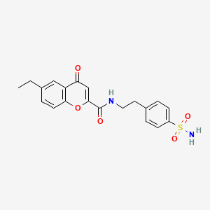 molecular formula C20H20N2O5S B11394722 6-ethyl-4-oxo-N-[2-(4-sulfamoylphenyl)ethyl]-4H-chromene-2-carboxamide 