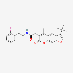 2-(3-tert-butyl-5,9-dimethyl-7-oxo-7H-furo[3,2-g]chromen-6-yl)-N-[2-(2-fluorophenyl)ethyl]acetamide