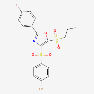 4-[(4-Bromophenyl)sulfonyl]-2-(4-fluorophenyl)-5-(propylsulfonyl)-1,3-oxazole