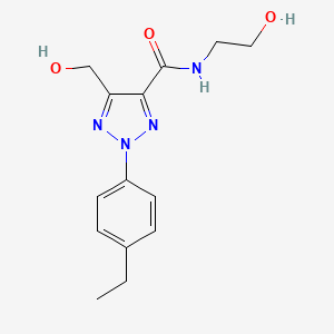 molecular formula C14H18N4O3 B11394799 2-(4-ethylphenyl)-N-(2-hydroxyethyl)-5-(hydroxymethyl)-2H-1,2,3-triazole-4-carboxamide 