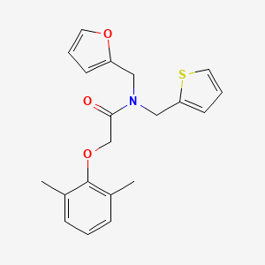 molecular formula C20H21NO3S B11394805 2-(2,6-dimethylphenoxy)-N-(furan-2-ylmethyl)-N-(thiophen-2-ylmethyl)acetamide 