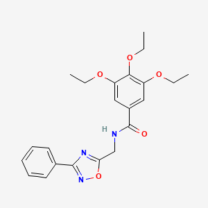 molecular formula C22H25N3O5 B11394807 3,4,5-triethoxy-N-[(3-phenyl-1,2,4-oxadiazol-5-yl)methyl]benzamide 