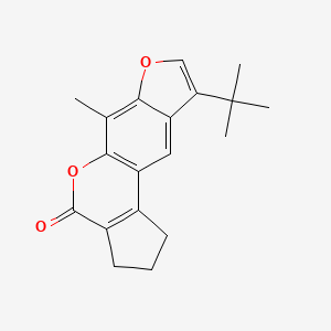 molecular formula C19H20O3 B11394840 9-tert-butyl-6-methyl-2,3-dihydrocyclopenta[c]furo[3,2-g]chromen-4(1H)-one 