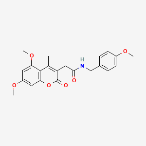 2-(5,7-dimethoxy-4-methyl-2-oxo-2H-chromen-3-yl)-N-(4-methoxybenzyl)acetamide