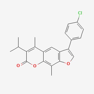 molecular formula C22H19ClO3 B11394864 3-(4-chlorophenyl)-5,9-dimethyl-6-(propan-2-yl)-7H-furo[3,2-g]chromen-7-one 