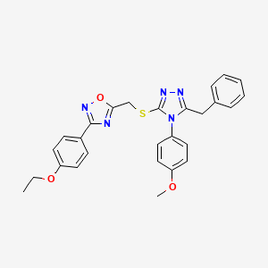 5-({[5-benzyl-4-(4-methoxyphenyl)-4H-1,2,4-triazol-3-yl]sulfanyl}methyl)-3-(4-ethoxyphenyl)-1,2,4-oxadiazole