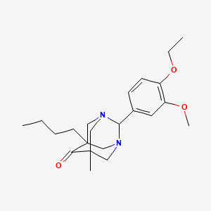 5-Butyl-2-(4-ethoxy-3-methoxyphenyl)-7-methyl-1,3-diazatricyclo[3.3.1.1~3,7~]decan-6-one