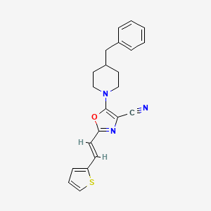 molecular formula C22H21N3OS B11394897 5-(4-benzylpiperidin-1-yl)-2-[(E)-2-(thiophen-2-yl)ethenyl]-1,3-oxazole-4-carbonitrile 