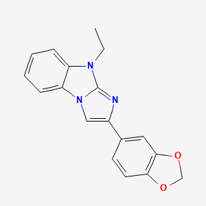 molecular formula C18H15N3O2 B11394928 2-(1,3-benzodioxol-5-yl)-9-ethyl-9H-imidazo[1,2-a]benzimidazole 