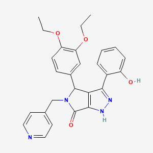 4-(3,4-diethoxyphenyl)-3-(2-hydroxyphenyl)-5-(pyridin-4-ylmethyl)-4,5-dihydropyrrolo[3,4-c]pyrazol-6(1H)-one