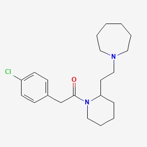 molecular formula C21H31ClN2O B11394949 1-(2-{1-[(4-Chlorophenyl)acetyl]piperidin-2-yl}ethyl)azepane 