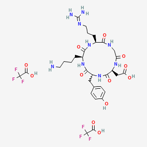 molecular formula C27 H41 N9 O8 . 2 C2 H F3 O2 B1139501 Cyclic Arg-Gly-Asp-D-Tyr-Lys CAS No. 250612-42-1
