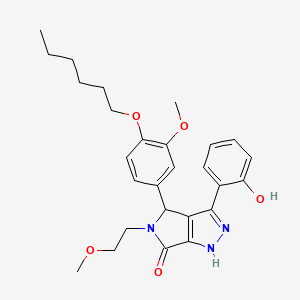 4-[4-(hexyloxy)-3-methoxyphenyl]-3-(2-hydroxyphenyl)-5-(2-methoxyethyl)-4,5-dihydropyrrolo[3,4-c]pyrazol-6(1H)-one