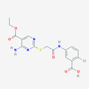 5-[({[4-Amino-5-(ethoxycarbonyl)pyrimidin-2-yl]sulfanyl}acetyl)amino]-2-chlorobenzoic acid