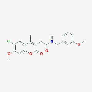 2-(6-chloro-7-methoxy-4-methyl-2-oxo-2H-chromen-3-yl)-N-(3-methoxybenzyl)acetamide