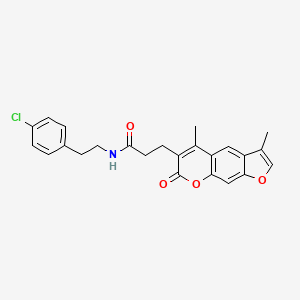 N-[2-(4-Chlorophenyl)ethyl]-3-{3,5-dimethyl-7-oxo-7H-furo[3,2-G]chromen-6-YL}propanamide