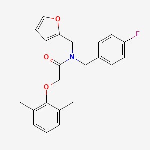 molecular formula C22H22FNO3 B11395086 2-(2,6-dimethylphenoxy)-N-(4-fluorobenzyl)-N-(furan-2-ylmethyl)acetamide 