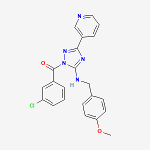 (3-chlorophenyl){5-[(4-methoxybenzyl)amino]-3-(pyridin-3-yl)-1H-1,2,4-triazol-1-yl}methanone