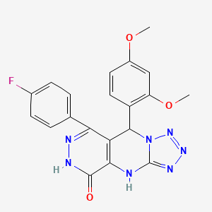 8-(2,4-dimethoxyphenyl)-10-(4-fluorophenyl)-2,4,5,6,7,11,12-heptazatricyclo[7.4.0.03,7]trideca-1(9),3,5,10-tetraen-13-one