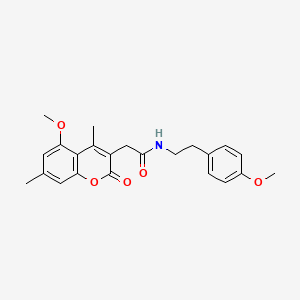 molecular formula C23H25NO5 B11395148 2-(5-methoxy-4,7-dimethyl-2-oxo-2H-chromen-3-yl)-N-[2-(4-methoxyphenyl)ethyl]acetamide 