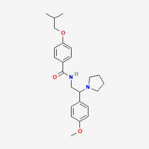 molecular formula C24H32N2O3 B11395154 N-[2-(4-methoxyphenyl)-2-(pyrrolidin-1-yl)ethyl]-4-(2-methylpropoxy)benzamide 