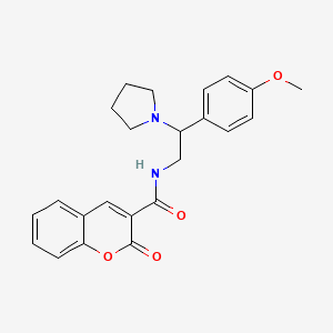 molecular formula C23H24N2O4 B11395170 N-[2-(4-methoxyphenyl)-2-(pyrrolidin-1-yl)ethyl]-2-oxo-2H-chromene-3-carboxamide 