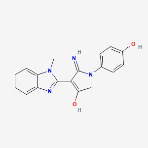 molecular formula C18H16N4O2 B11395180 5-Amino-1-(4-hydroxyphenyl)-4-(1-methyl-1H-1,3-benzodiazol-2-YL)-2,3-dihydro-1H-pyrrol-3-one 