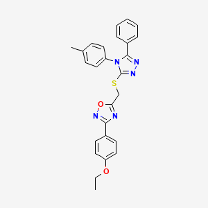 3-(4-ethoxyphenyl)-5-({[4-(4-methylphenyl)-5-phenyl-4H-1,2,4-triazol-3-yl]sulfanyl}methyl)-1,2,4-oxadiazole