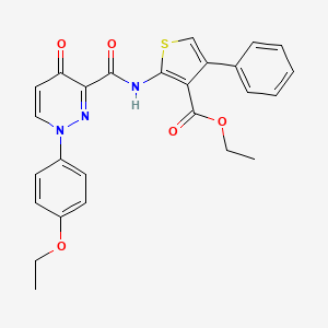 molecular formula C26H23N3O5S B11395221 Ethyl 2-({[1-(4-ethoxyphenyl)-4-oxo-1,4-dihydropyridazin-3-yl]carbonyl}amino)-4-phenylthiophene-3-carboxylate 