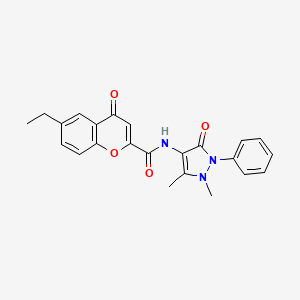 N-(1,5-dimethyl-3-oxo-2-phenyl-2,3-dihydro-1H-pyrazol-4-yl)-6-ethyl-4-oxo-4H-chromene-2-carboxamide