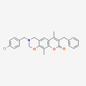 7-benzyl-3-(4-chlorobenzyl)-6,10-dimethyl-3,4-dihydro-2H,8H-chromeno[6,7-e][1,3]oxazin-8-one